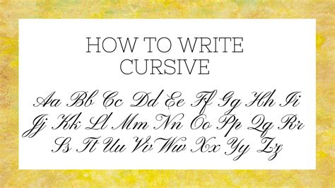 how do you spell in cursive